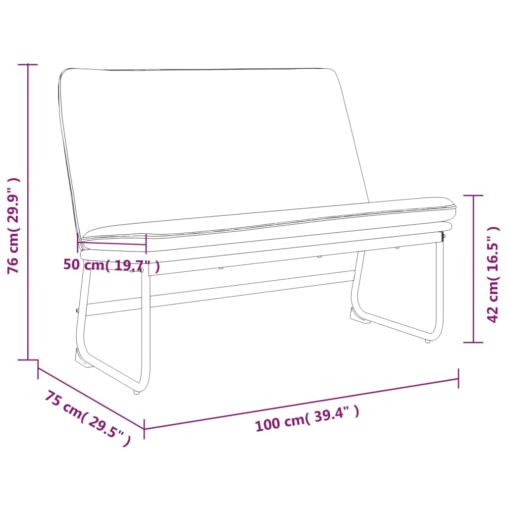 Bench Dark Grey 100x75x76 cm Fabric