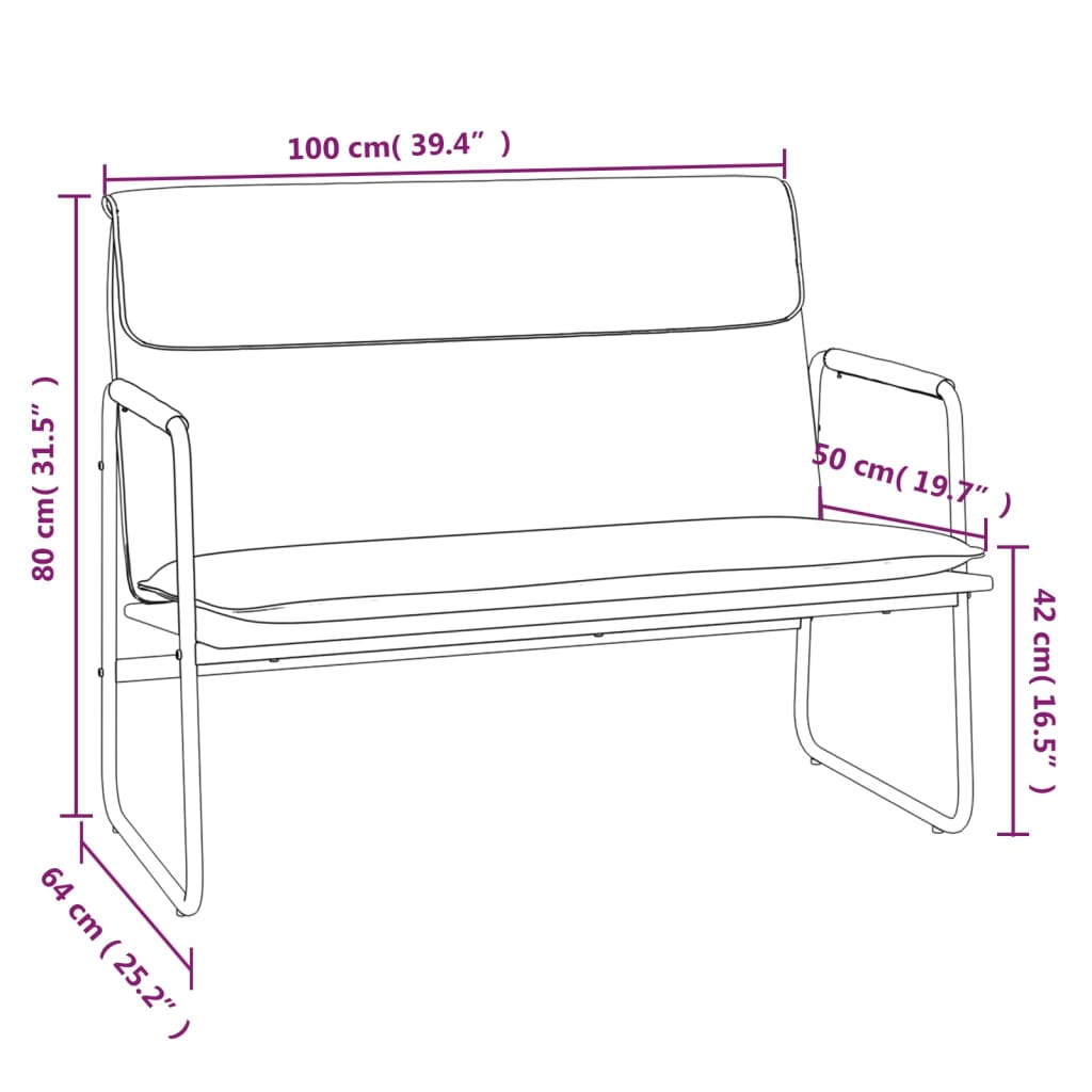 Bench Cream 100x64x80 cm Faux Leather