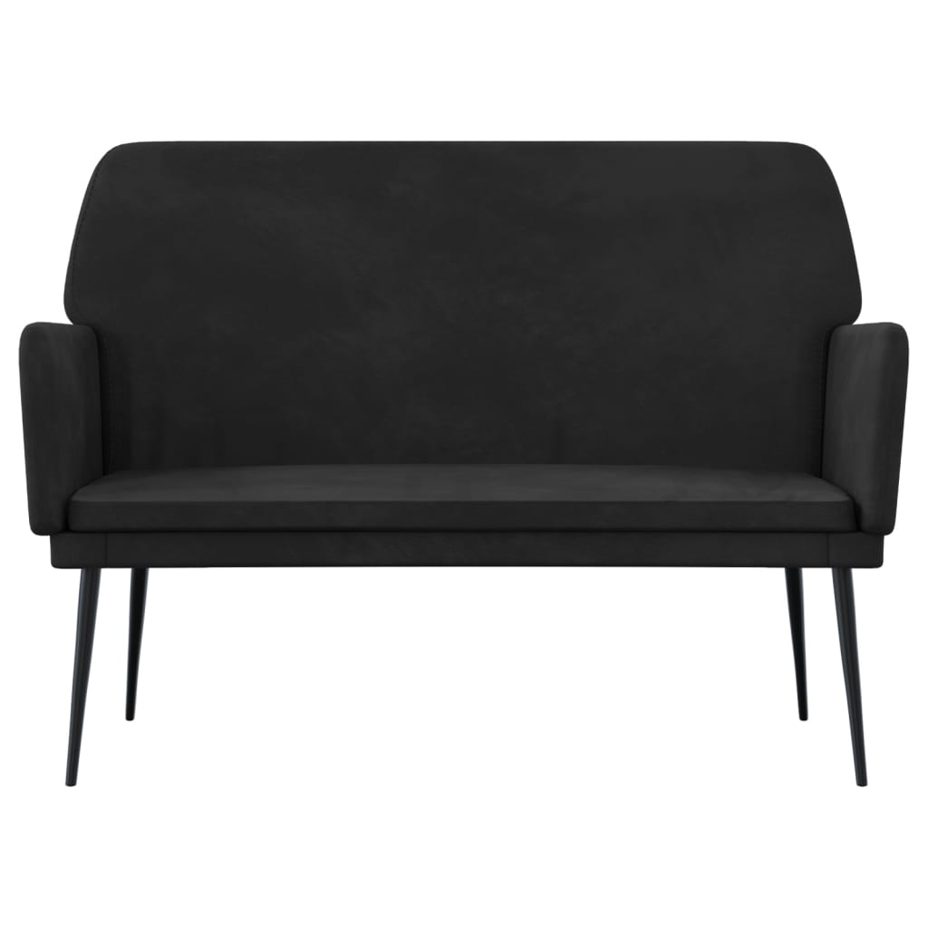 Bench Black 108x79x79 cm Velvet