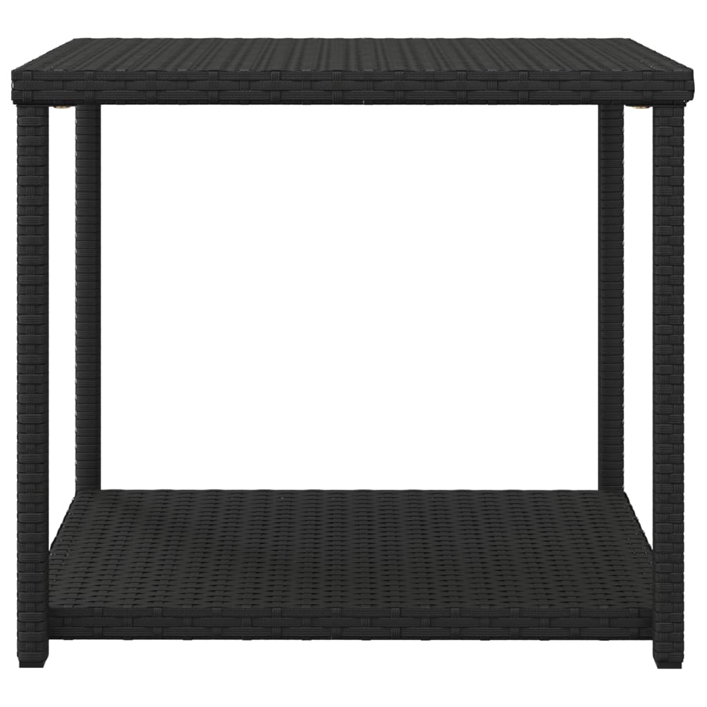 Side Table Black 55x45x49 cm Poly Rattan