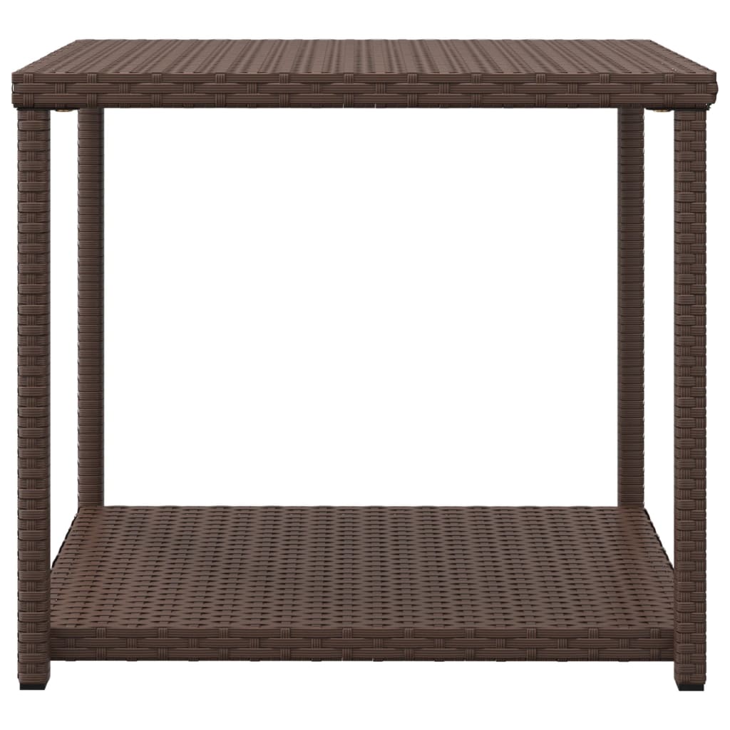 Side Table Brown 55x45x49 cm Poly Rattan