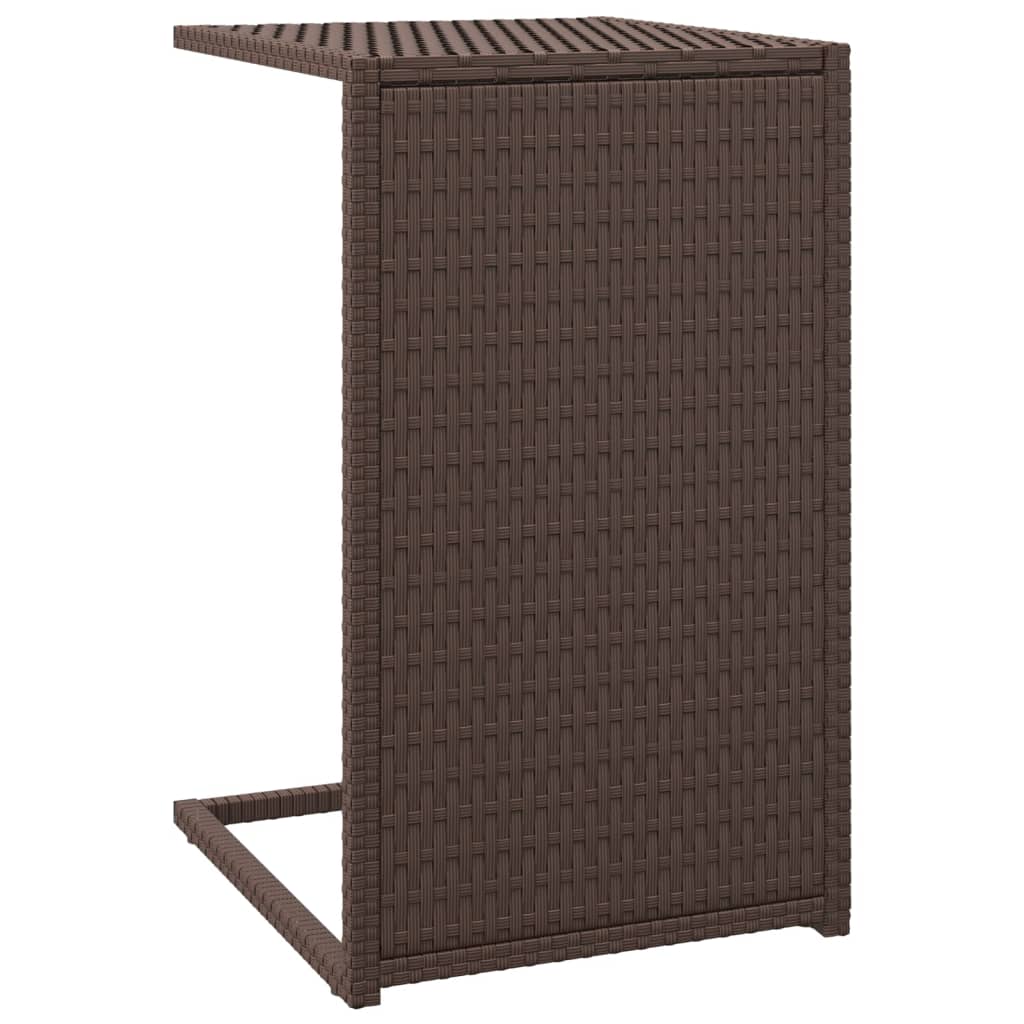 C Table Brown 40x35x60 cm Poly Rattan