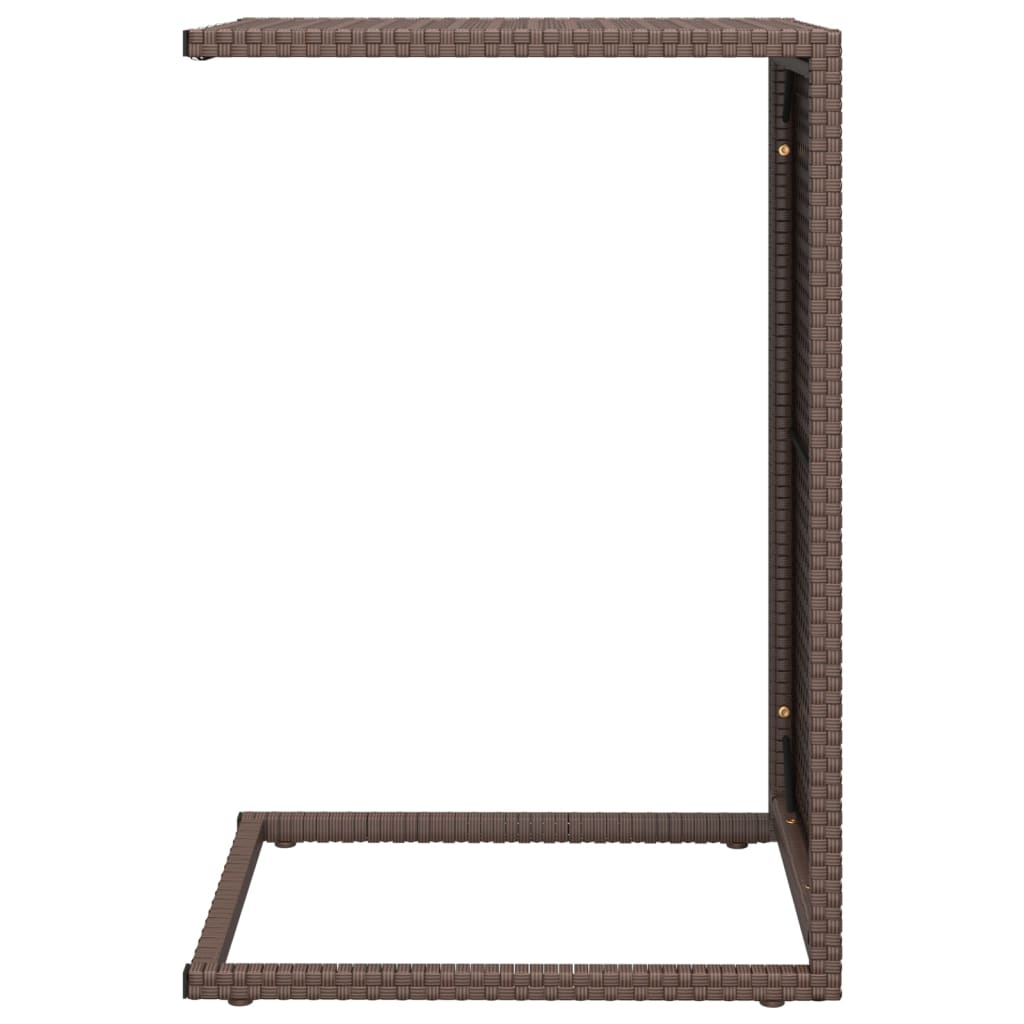 C Table Brown 40x35x60 cm Poly Rattan