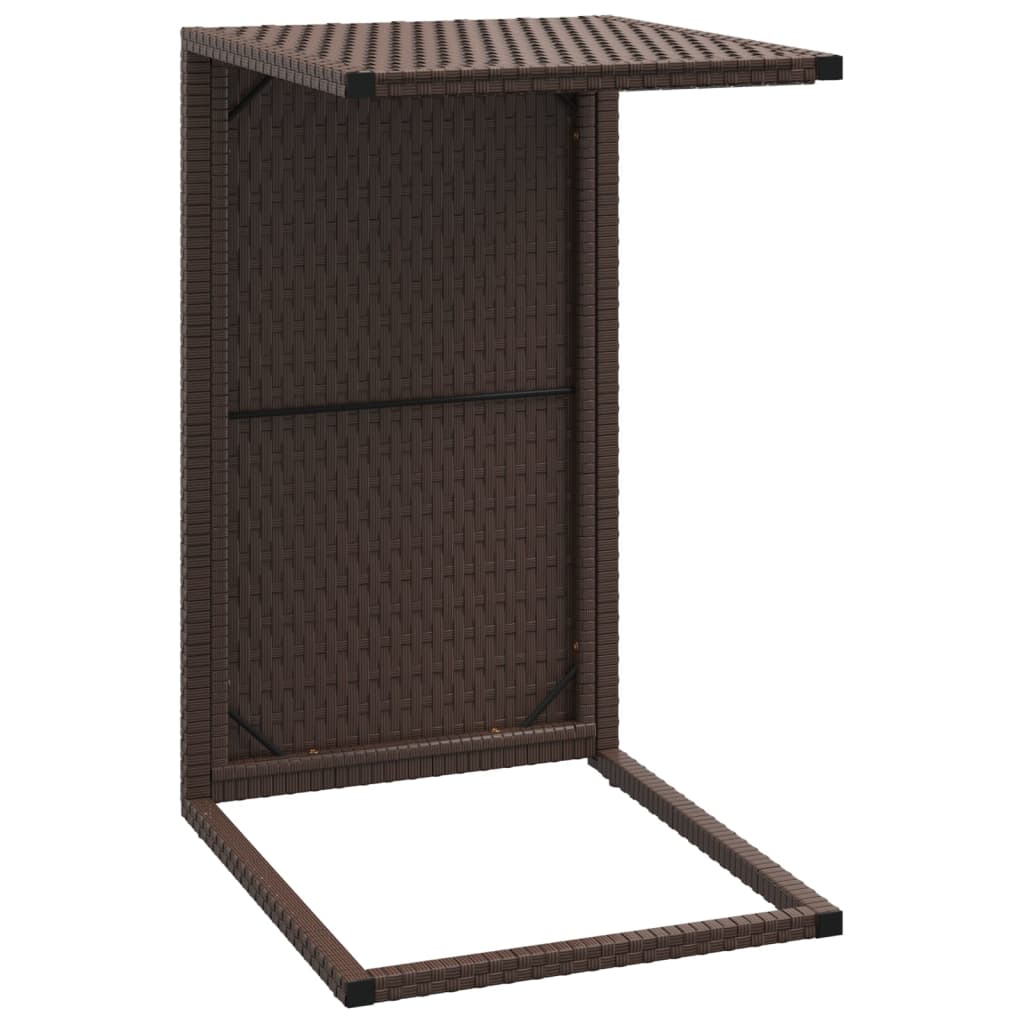 C Table Brown 40x35x60 cm Poly Rattan