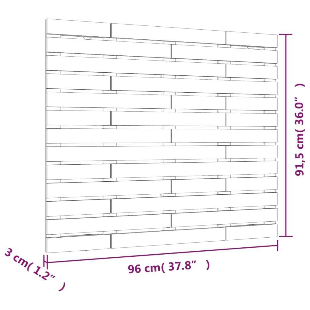 Wall Headboard 96x3x91.5 cm Solid Wood Pine