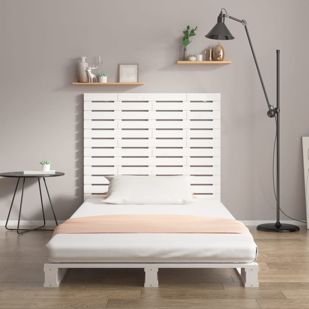 Wall Headboard White 96x3x91.5 cm Solid Wood Pine