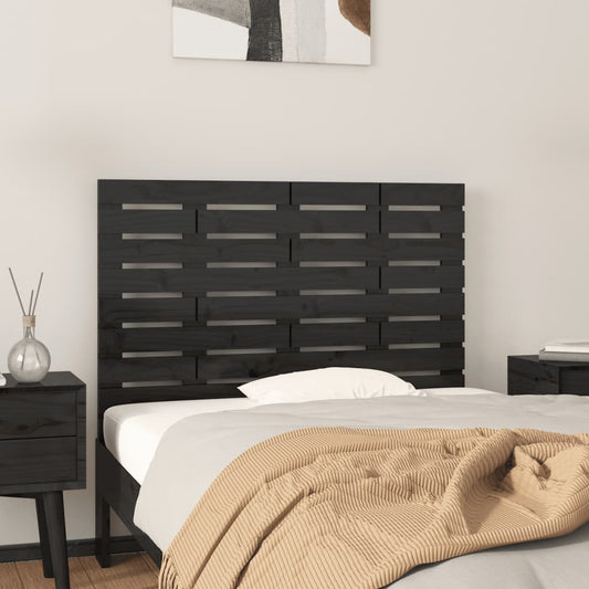 Wall Headboard Black 96x3x63 cm Solid Wood Pine