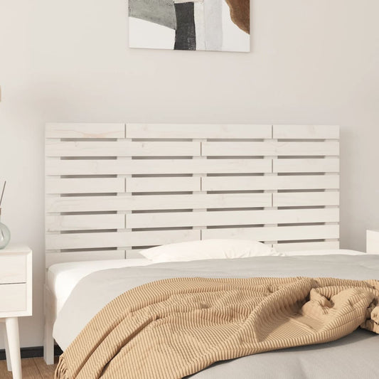 Wall Headboard White 141x3x63 cm Solid Wood Pine