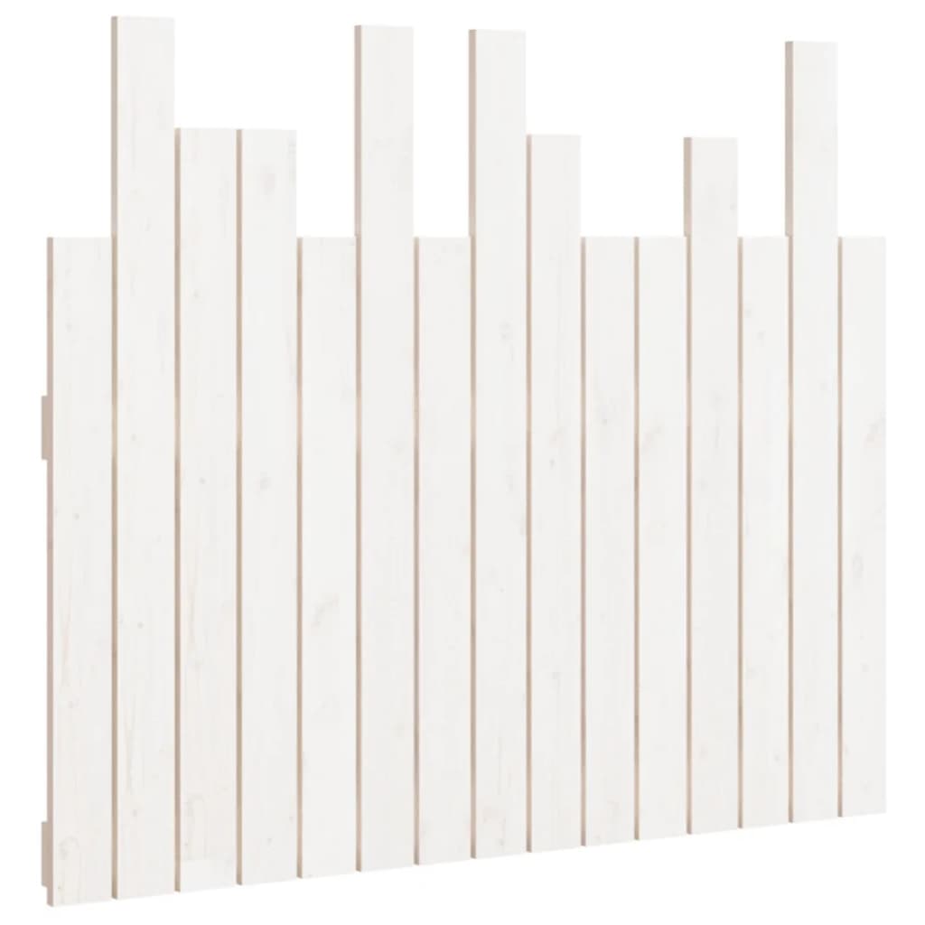 Wall Headboard White 95.5x3x80 cm Solid Wood Pine