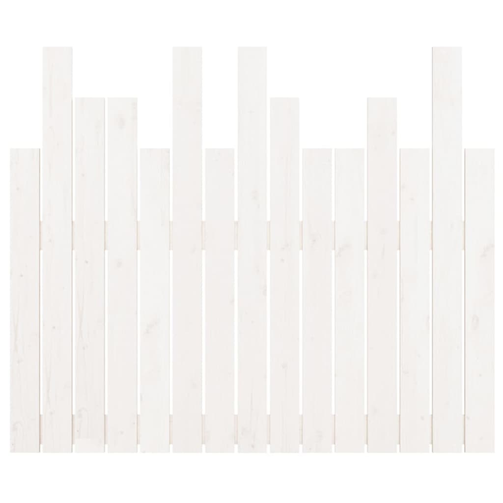 Wall Headboard White 95.5x3x80 cm Solid Wood Pine