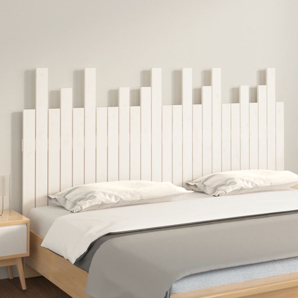 Wall Headboard White 159.5x3x80 cm Solid Wood Pine