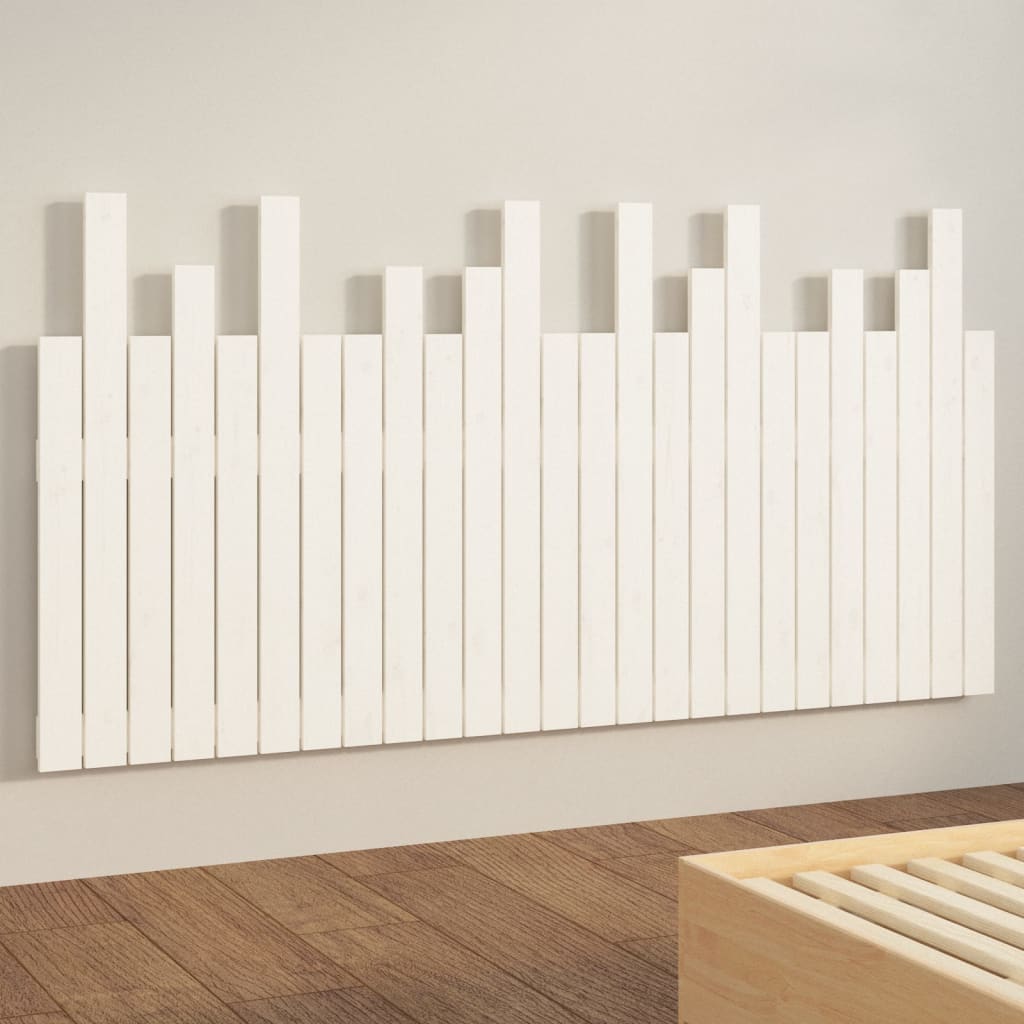 Wall Headboard White 159.5x3x80 cm Solid Wood Pine