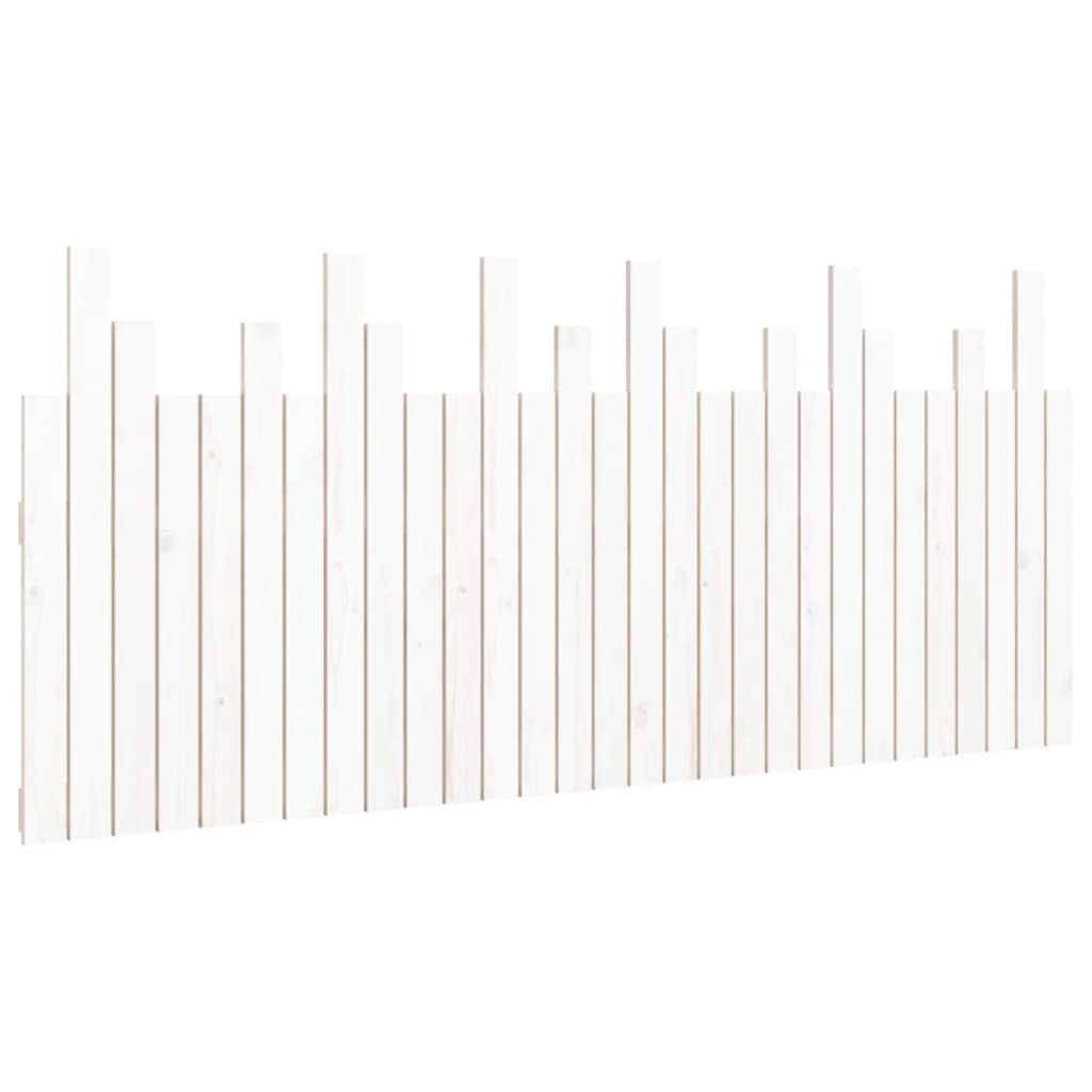 Wall Headboard White 185x3x80 cm Solid Wood Pine