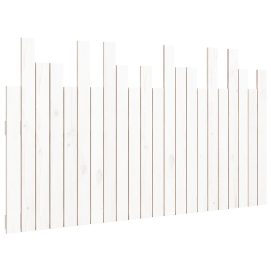 Wall Headboard White 140x3x80 cm Solid Wood Pine