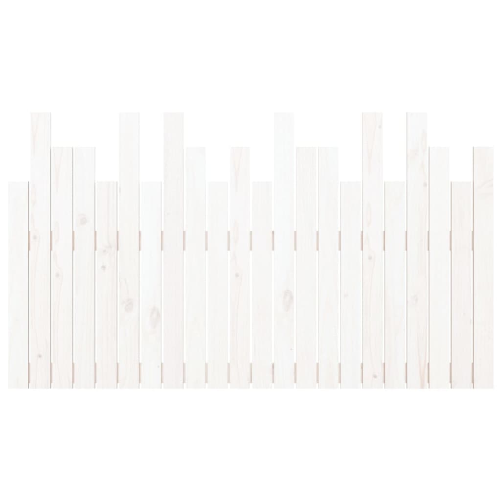 Wall Headboard White 140x3x80 cm Solid Wood Pine