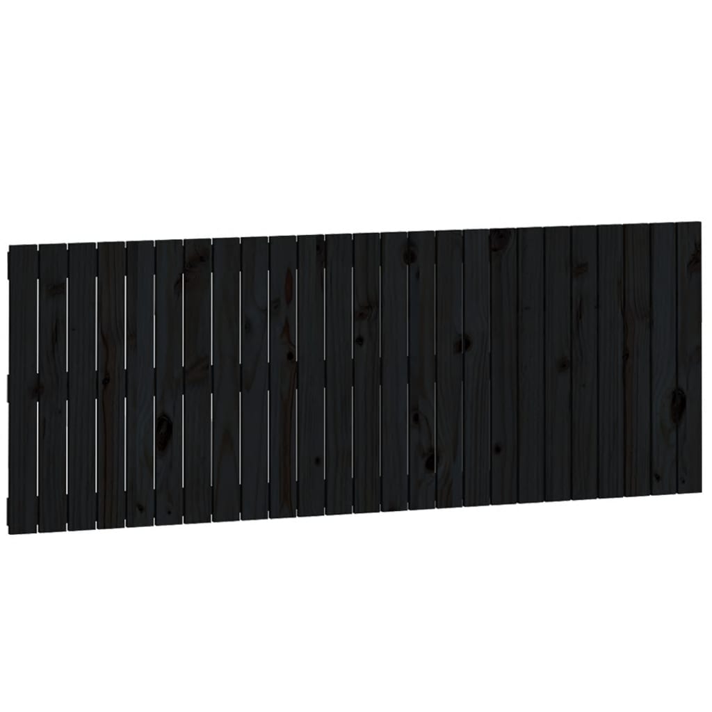 Wall Headboard Black 159.5x3x60 cm Solid Wood Pine