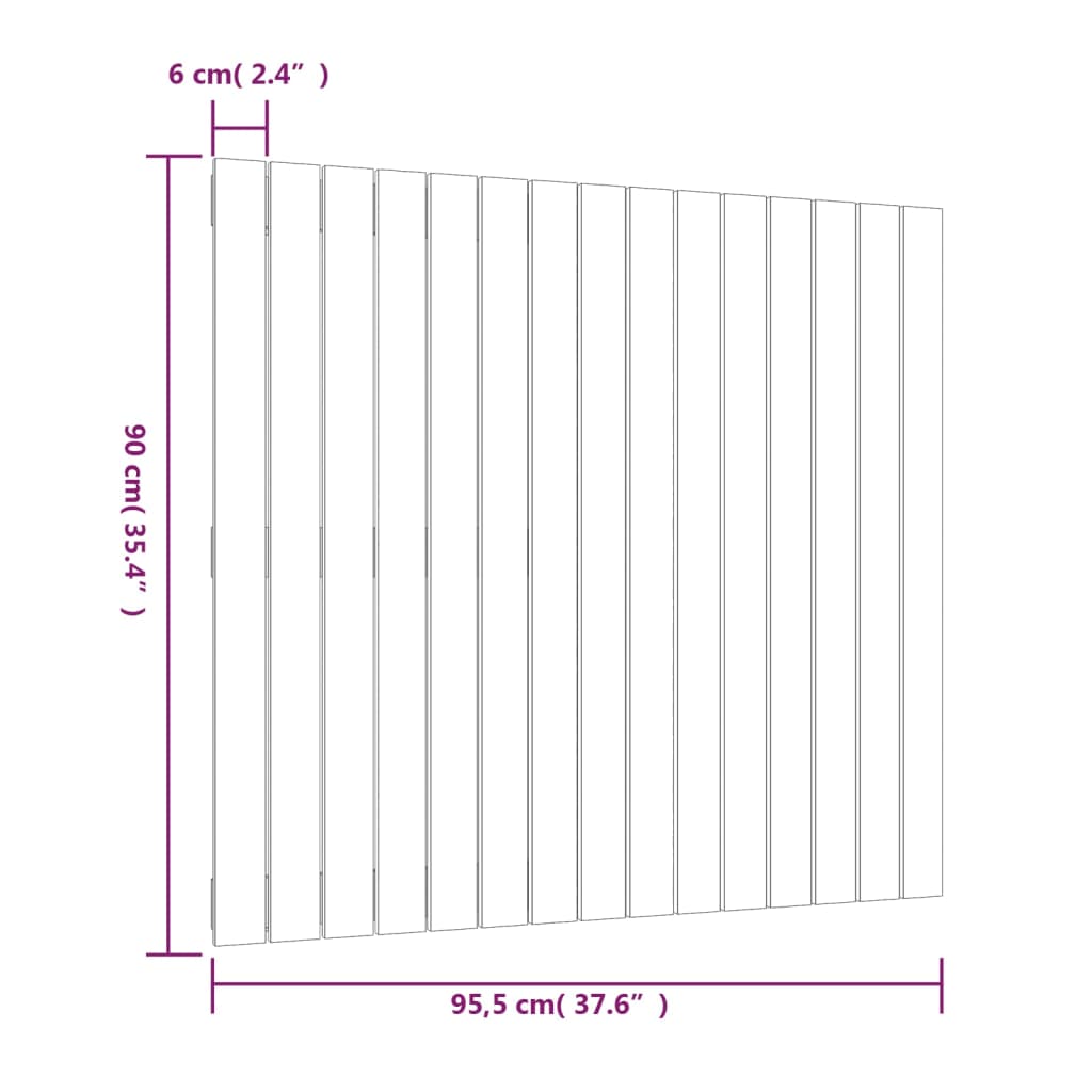 Wall Headboard 95.5x3x90 cm Solid Wood Pine