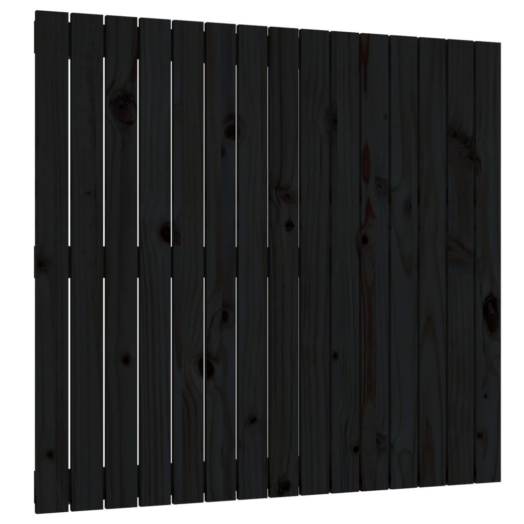 Wall Headboard Black 95.5x3x90 cm Solid Wood Pine