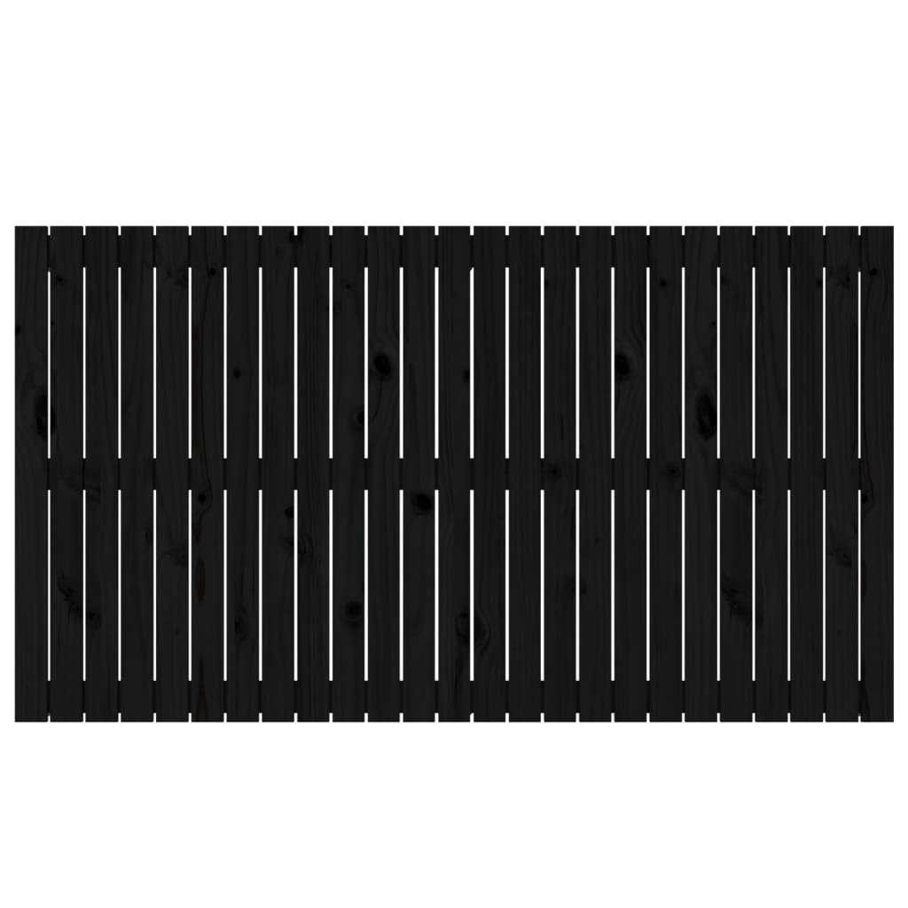 Wall Headboard Black 159.5x3x90 cm Solid Wood Pine