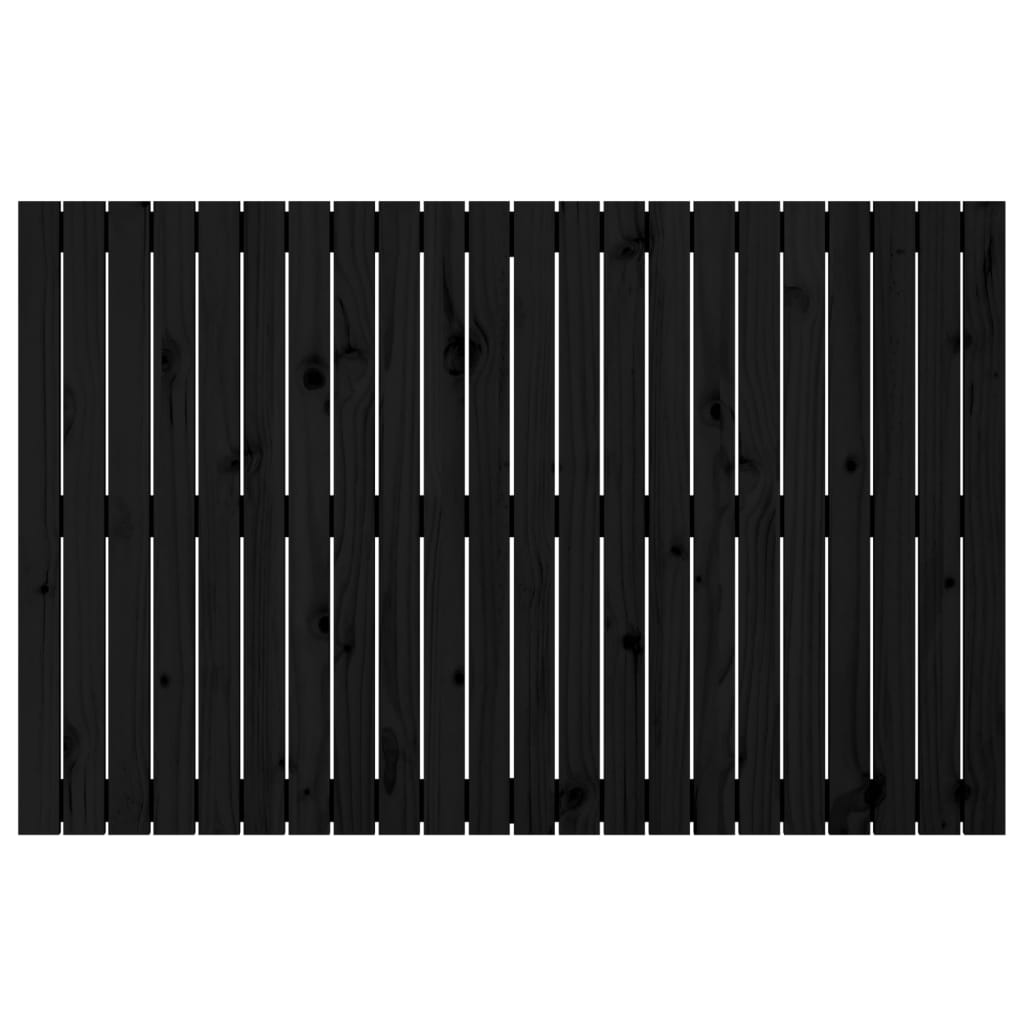 Wall Headboard Black 140x3x90 cm Solid Wood Pine