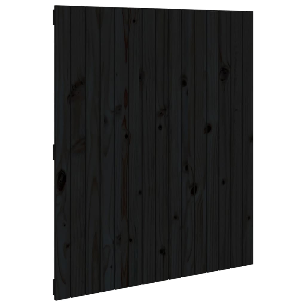 Wall Headboard Black 95.5x3x110 cm Solid Wood Pine