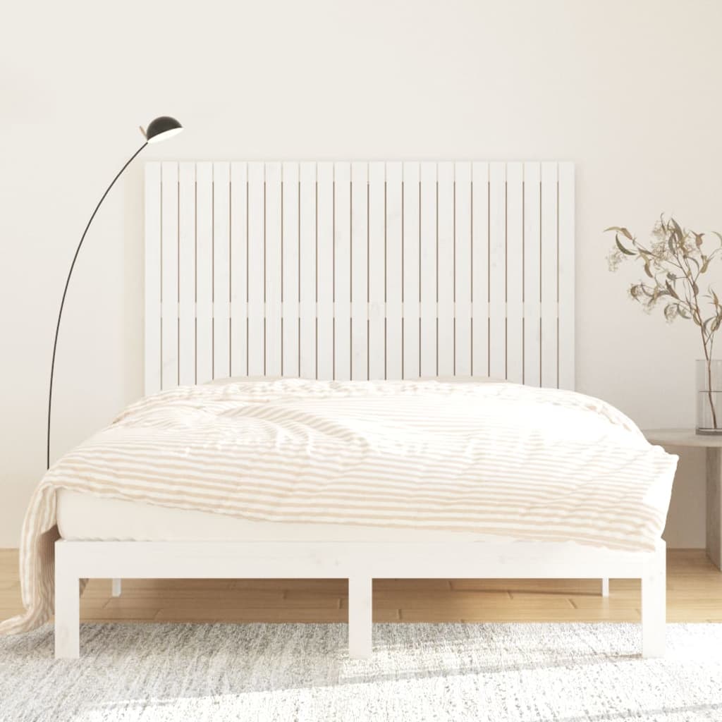 Wall Headboard White 159.5x3x110 cm Solid Wood Pine