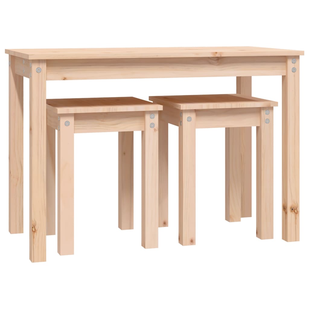 Nesting Tables 3 pcs Solid Wood Pine