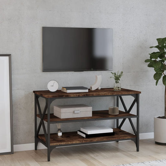 TV Cabinet Smoked Oak 80x40x50 cm Engineered Wood