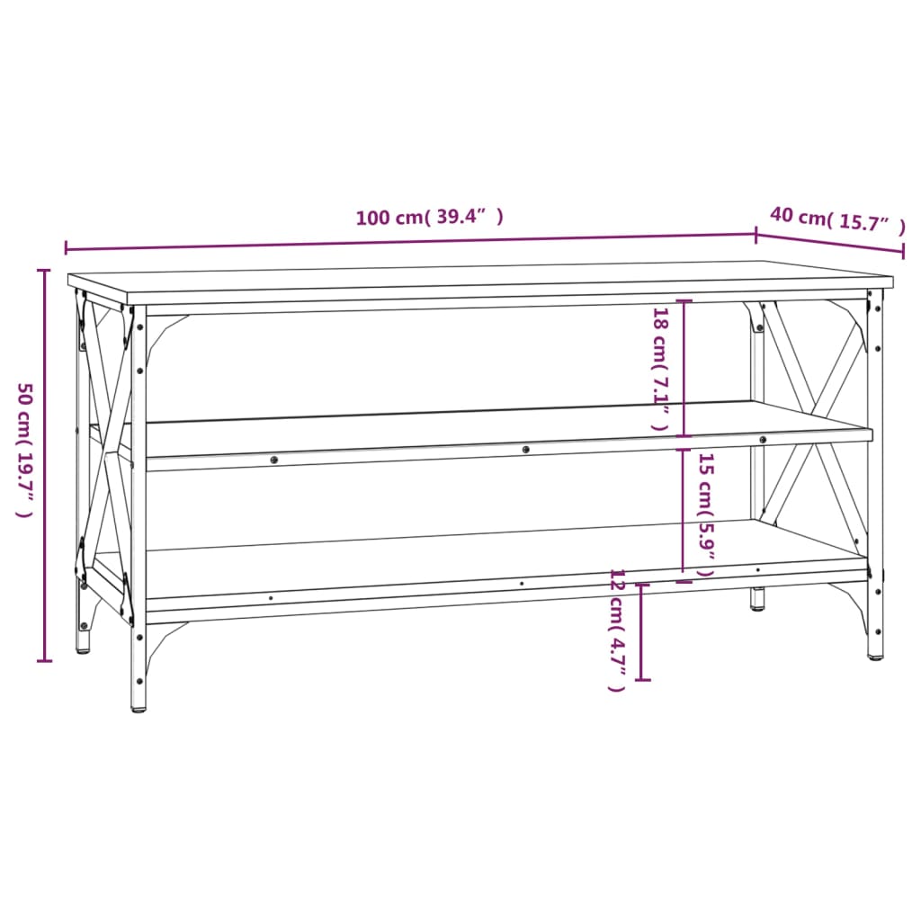 TV Cabinet Sonoma Oak 100x40x50 cm Engineered Wood