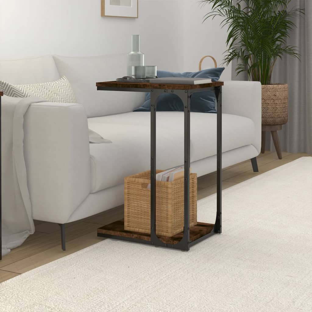 Side Table Smoked Oak 40x30x60 cm Engineered Wood