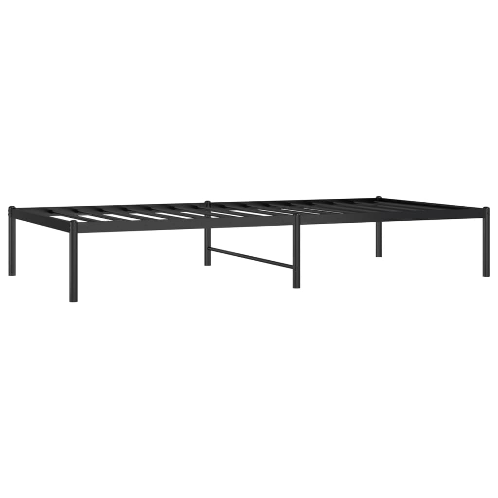 Metal Bed Frame Black 92x187 cm Single Size