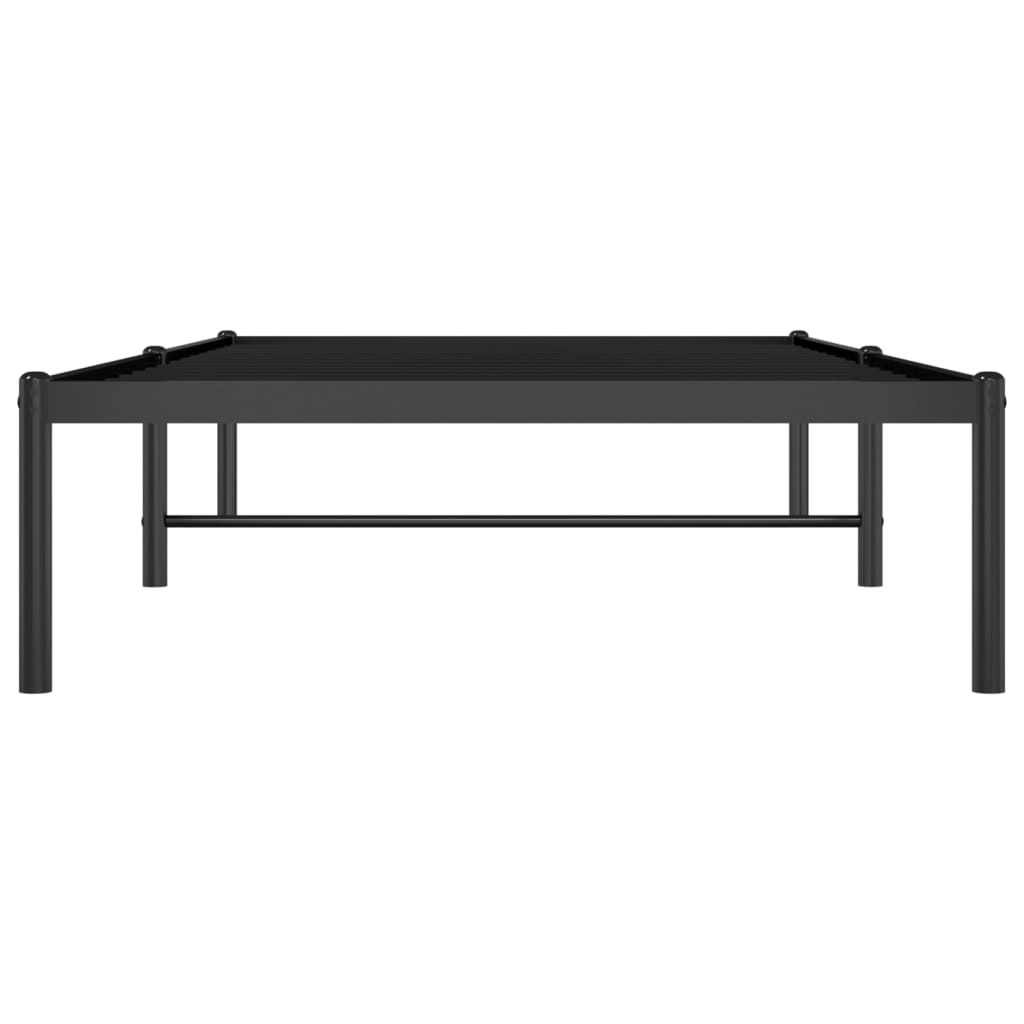 Metal Bed Frame Black 92x187 cm Single Size