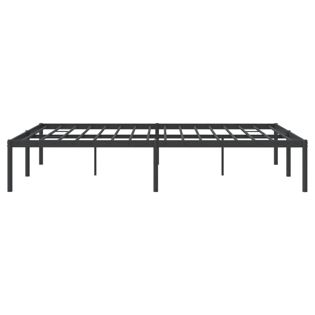 Metal Bed Frame Black 153x203 cm Queen Size