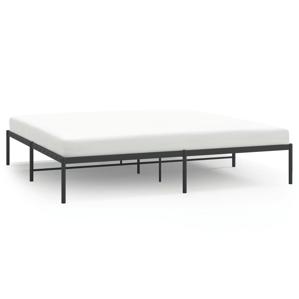 Metal Bed Frame Black 183x203 cm King Size