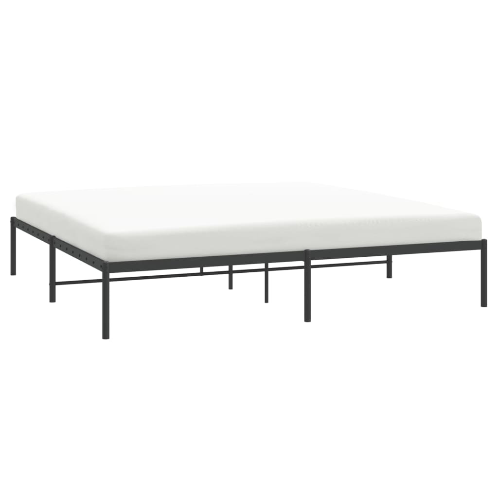 Metal Bed Frame Black 183x203 cm King Size