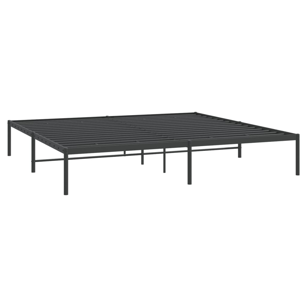 Metal Bed Frame Black 183x203 cm King Size