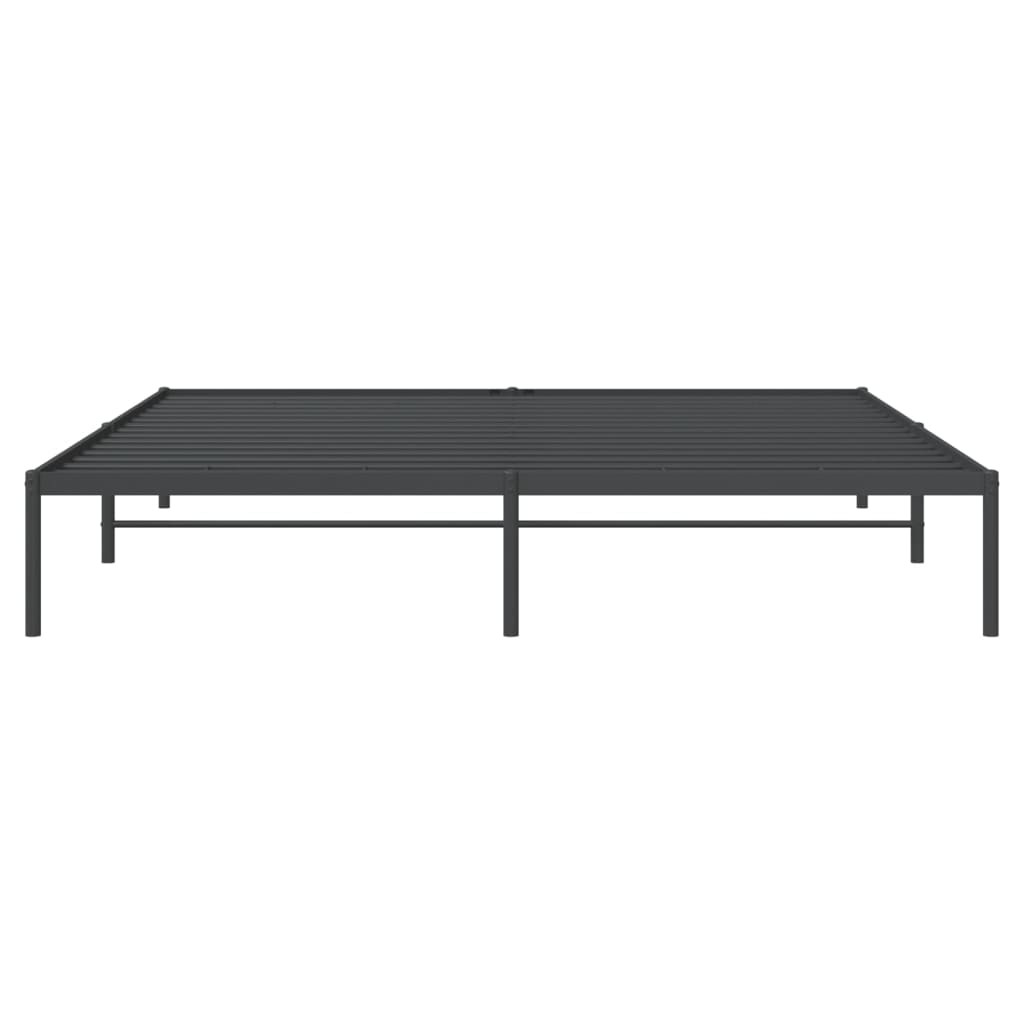 Metal Bed Frame Black 183x203 cm King Size