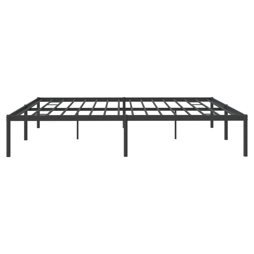 Metal Bed Frame Black 183x203 cm King Size