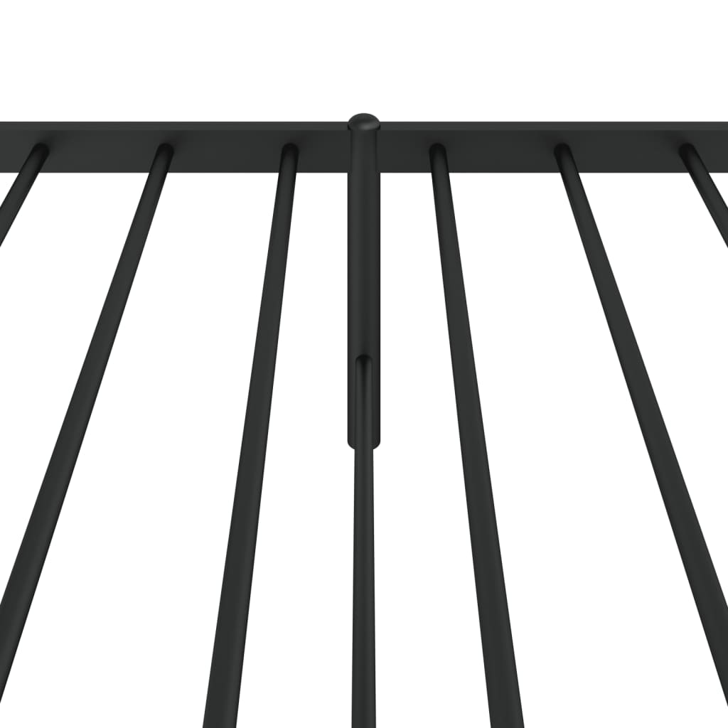 Metal Bed Frame with Headboard Black 107x203 cm