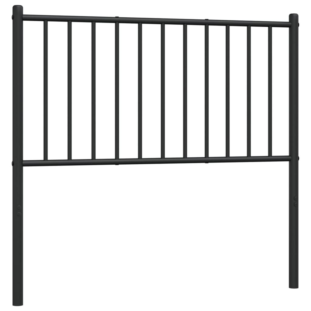 Metal Headboard Black 90 cm