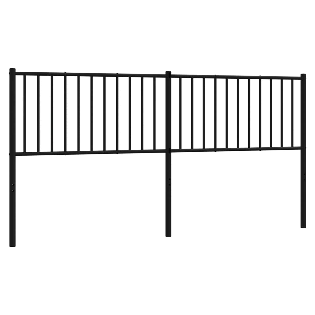 Metal Headboard Black 183 cm