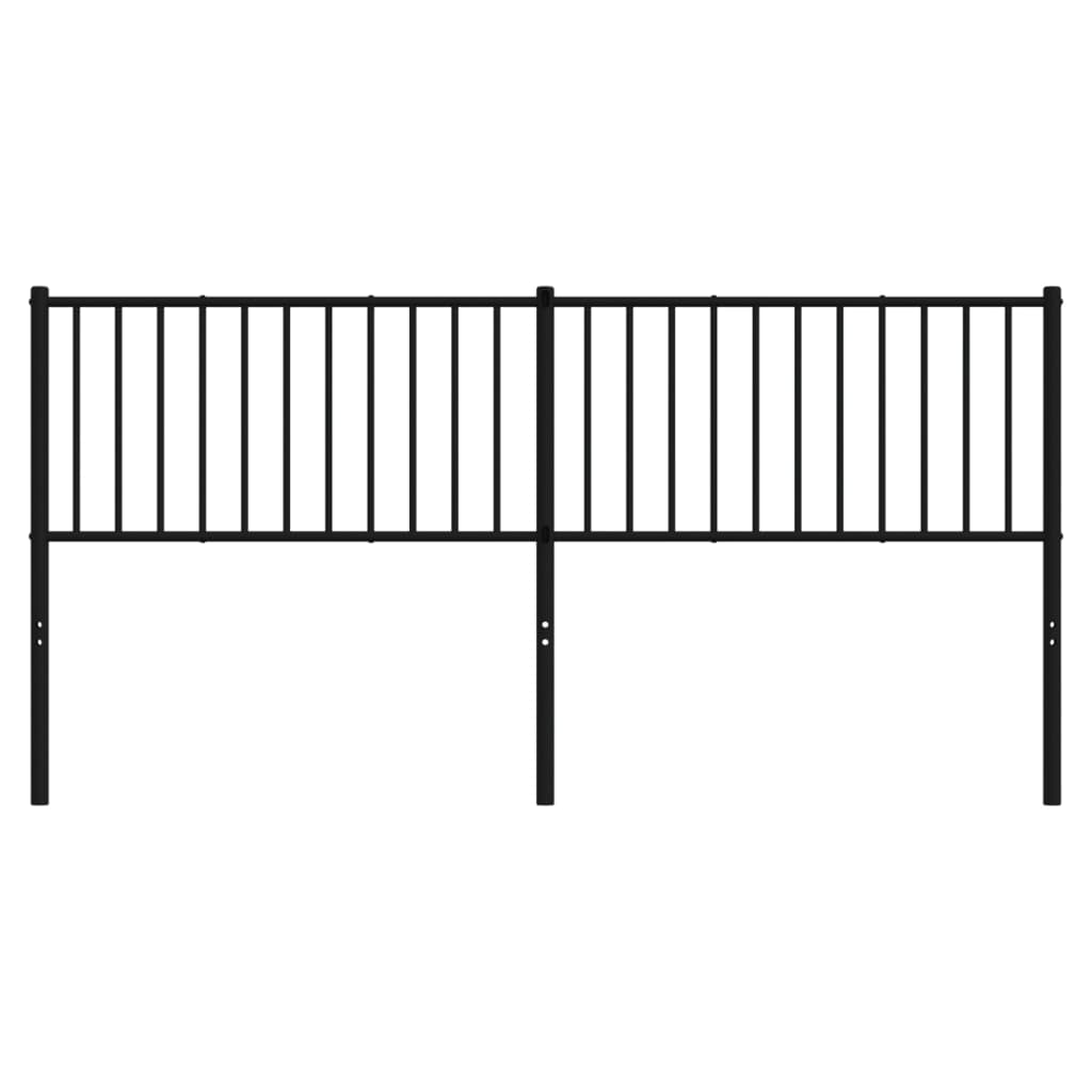 Metal Headboard Black 183 cm