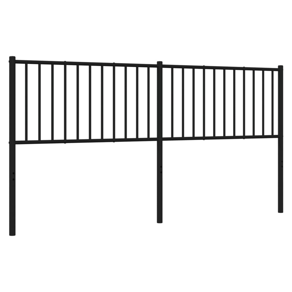 Metal Headboard Black 183 cm