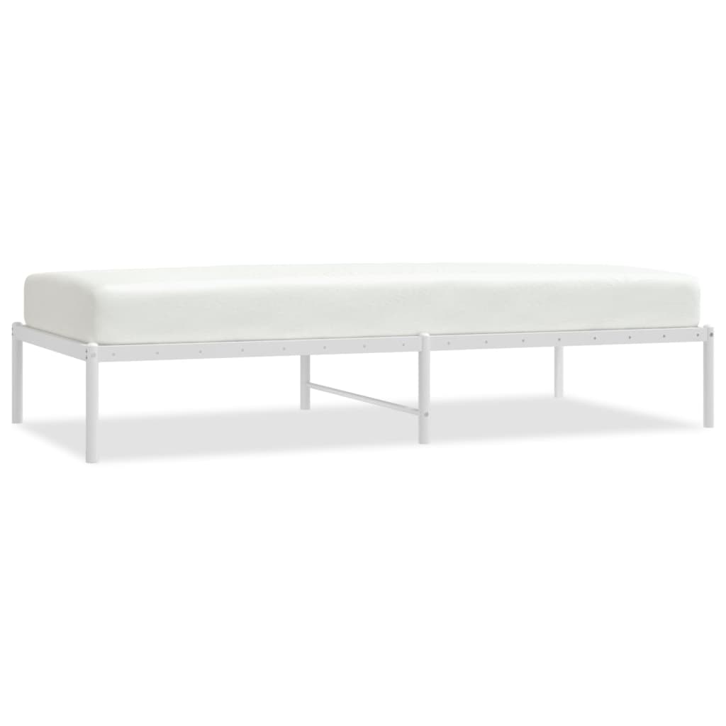 Metal Bed Frame White 92x187 cm Single