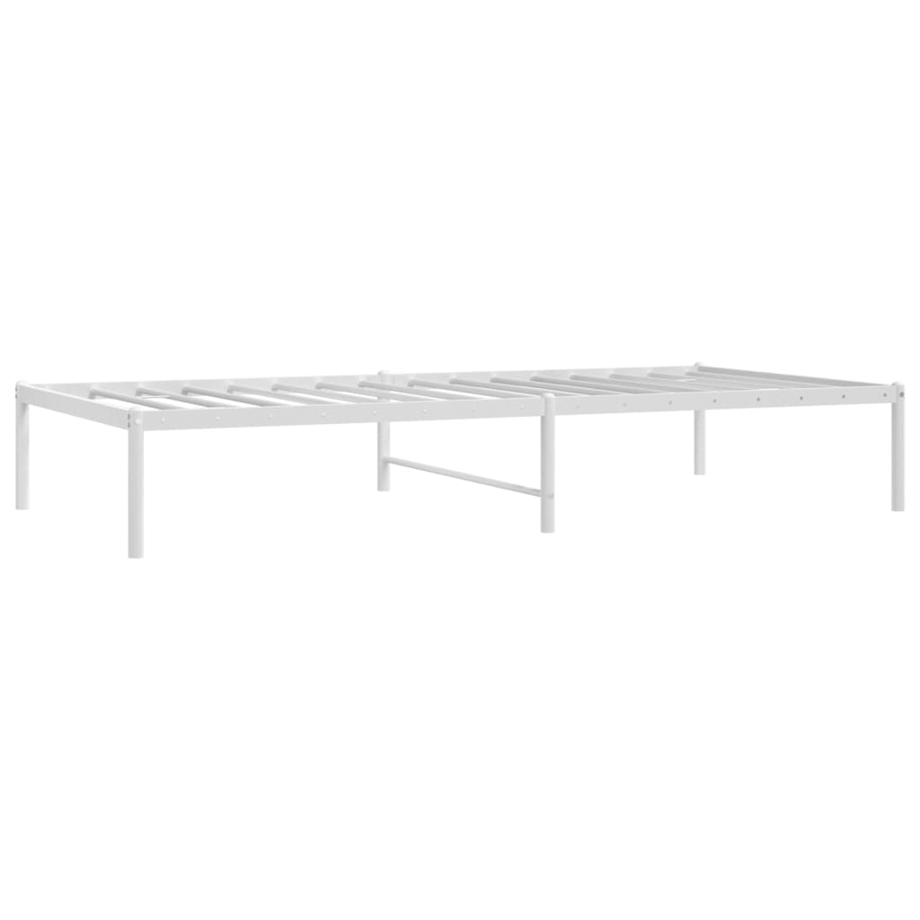 Metal Bed Frame White 92x187 cm Single