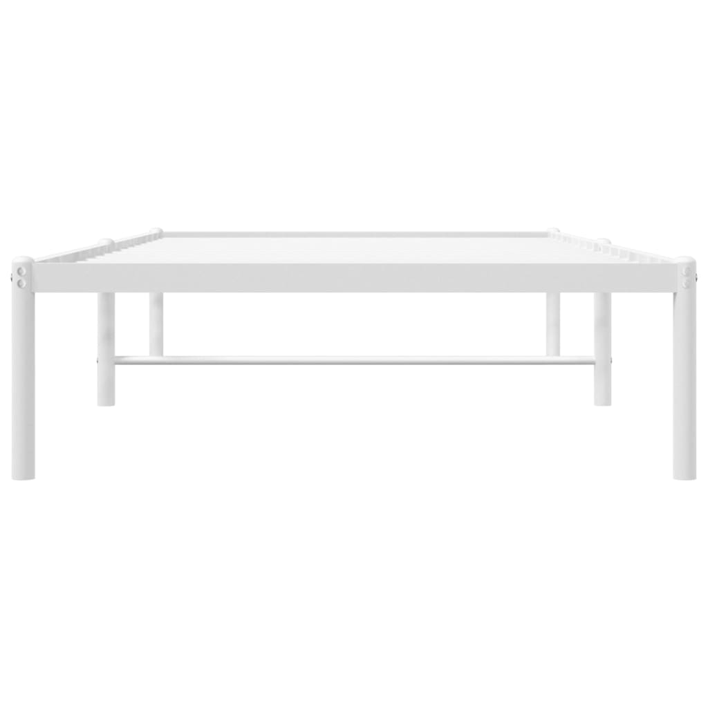 Metal Bed Frame White 92x187 cm Single