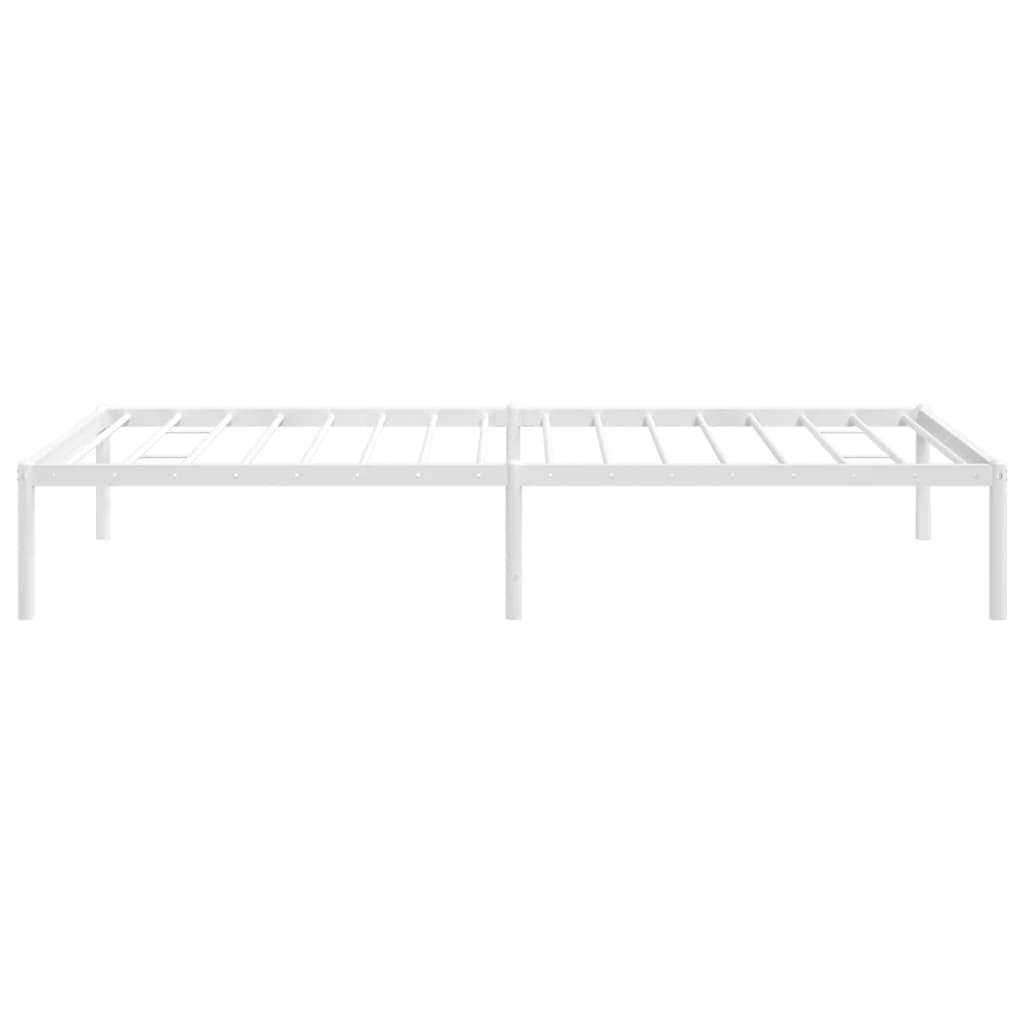 Metal Bed Frame White 92x187 cm Single