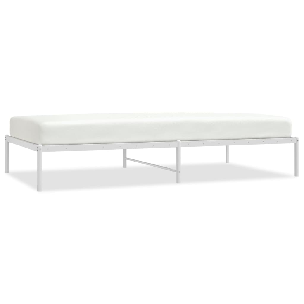 Metal Bed Frame White 107x203 cm