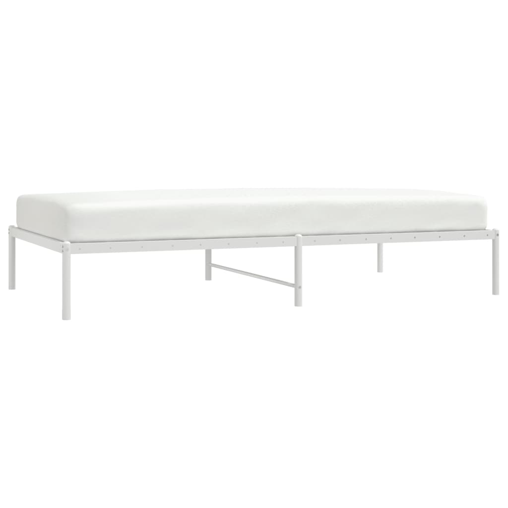 Metal Bed Frame White 107x203 cm