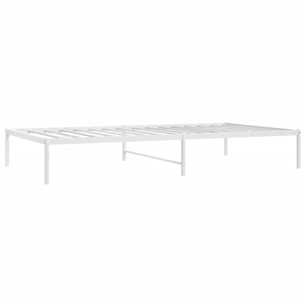 Metal Bed Frame White 107x203 cm